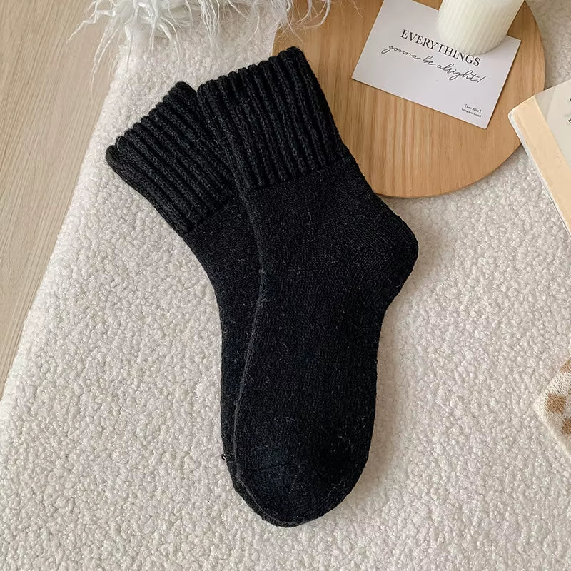 SP&CITY Winter Thickened Wool Socks Women’S Breathable Comfortable Plush Low Tube Snow Socks Korean Simple Warm Cashmere Socks