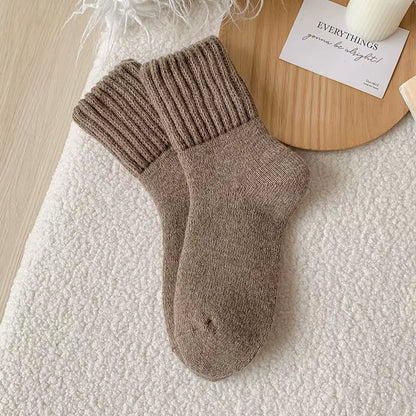 SP&CITY Winter Thickened Wool Socks Women’S Breathable Comfortable Plush Low Tube Snow Socks Korean Simple Warm Cashmere Socks